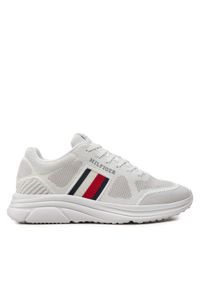TOMMY HILFIGER - Tommy Hilfiger Sneakersy Modern Runner Knit Evo Ess FM0FM05245 Biały. Kolor: biały. Materiał: materiał