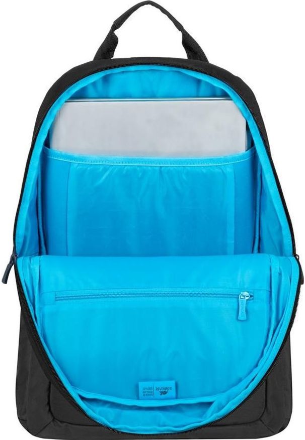 RIVACASE - Plecak Rivacase 7561 czarny. Kolor: czarny. Materiał: neopren, materiał, poliester. Wzór: paski