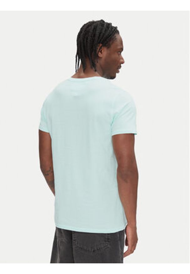 Tommy Jeans T-Shirt DM0DM04411 Zielony Slim Fit. Kolor: zielony. Materiał: bawełna