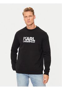 Karl Lagerfeld - KARL LAGERFELD Bluza 705091 544917 Czarny Regular Fit. Typ kołnierza: dekolt w karo. Kolor: czarny. Materiał: bawełna