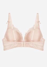 Born2be - Jasnoróżowy Koronkowy Biustonosz z Ozdobnymi Kokardkami na Ramiączkach Aeleolopei. Kolor: różowy. Materiał: koronka. Wzór: koronka, aplikacja #6