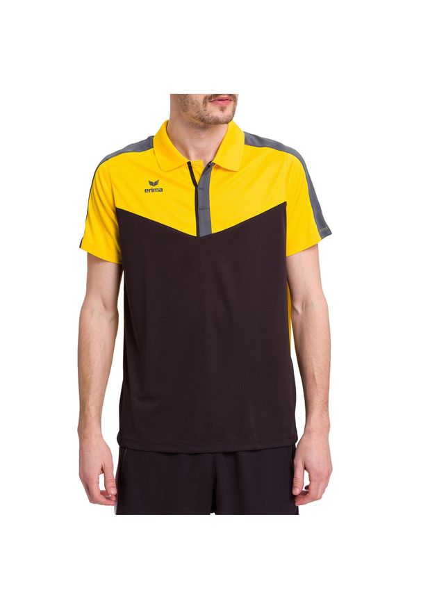 ERIMA - Polo Erima Squad. Typ kołnierza: polo. Kolor: żółty, szary, wielokolorowy, czarny. Materiał: materiał. Sport: piłka nożna, tenis
