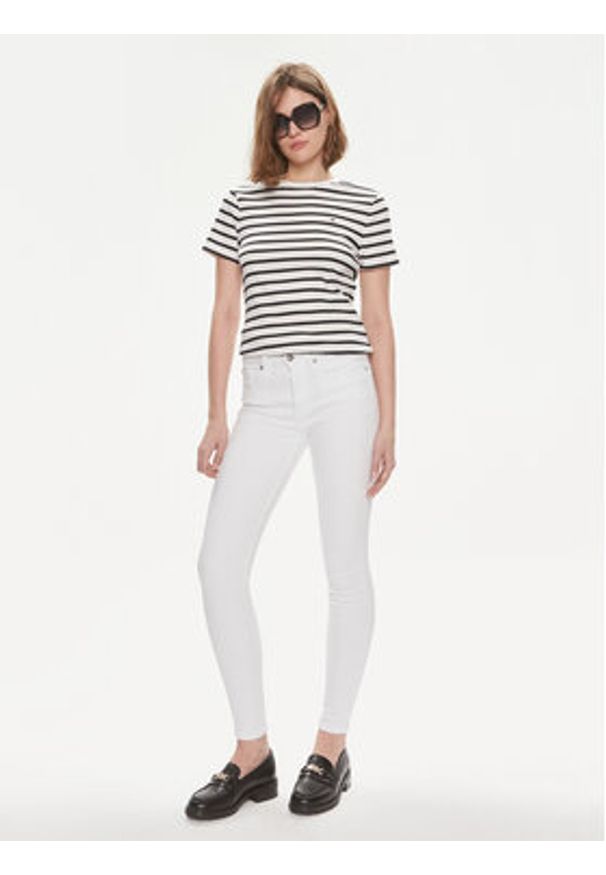 TOMMY HILFIGER - Tommy Hilfiger Jeansy WW0WW41295 Biały Skinny Fit. Kolor: biały