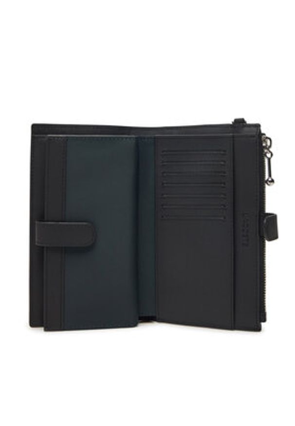 Lacoste Portfel NF4987DZ Czarny. Kolor: czarny. Materiał: skóra
