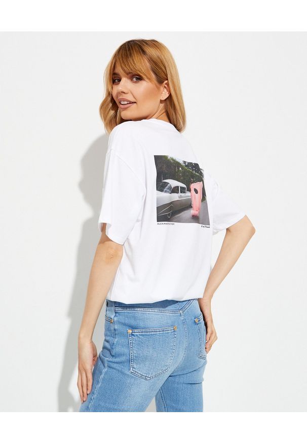 ALEXANDRE VAUTHIER - T-shirt z graficznym nadrukiem. Kolor: biały. Materiał: bawełna. Wzór: nadruk