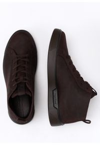 ecco - Sneakersy męskie brązowe ECCO STREET TRAY M MID-CUT BOO. Zapięcie: sznurówki. Kolor: brązowy. Materiał: nubuk, skóra, guma. Technologia: Gore-Tex #3