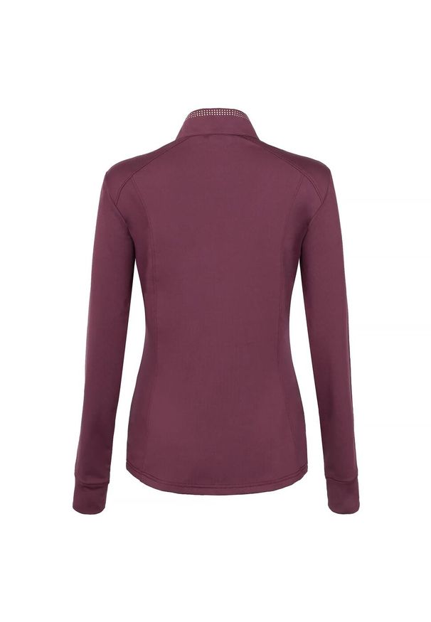 Koszulka jeździecka damska EQUESTRIAN QUEEN Mackenzie2.0 25AW długi rękaw. Kolor: czerwony, wielokolorowy, brązowy. Długość rękawa: długi rękaw. Długość: długie. Sezon: zima