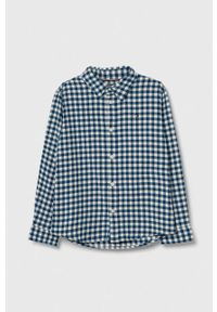 TOMMY HILFIGER - Tommy Hilfiger koszula dziecięca kolor niebieski. Okazja: na co dzień. Kolor: niebieski. Materiał: bawełna. Długość rękawa: długi rękaw. Długość: długie. Styl: casual #1
