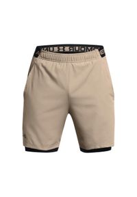 Szorty 2 w 1 Under Armour Vanish Woven. Kolor: czarny, brązowy, wielokolorowy. Długość: krótkie. Sport: fitness #1