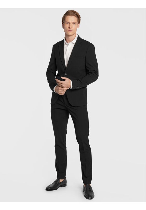 Lindbergh Garnitur 30-61040 Czarny Slim Fit. Kolor: czarny. Materiał: wiskoza, syntetyk