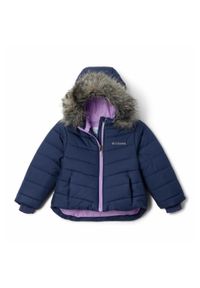 columbia - Kurtka Turystyczna Puchowa Dziecięca Columbia Katelyn Crest II Hooded Jacket. Kolor: niebieski. Materiał: puch. Styl: sportowy