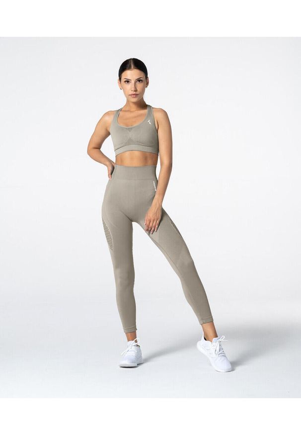 Legginsy bezszwowe damskie Carpatree Phase Seamless. Kolor: beżowy