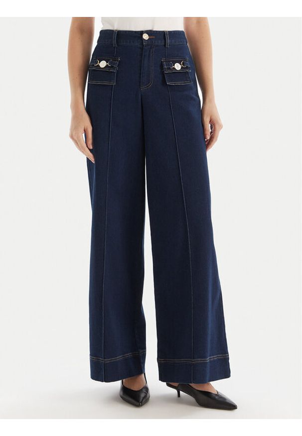 Fracomina Jeansy FS25WV3004W78201 Granatowy Wide Leg. Kolor: niebieski