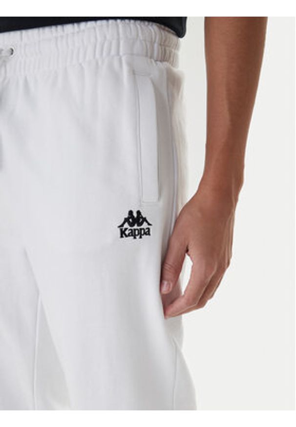 Kappa Spodnie dresowe Gothenburg 331U7EW Biały Regular Fit. Kolor: biały. Materiał: bawełna