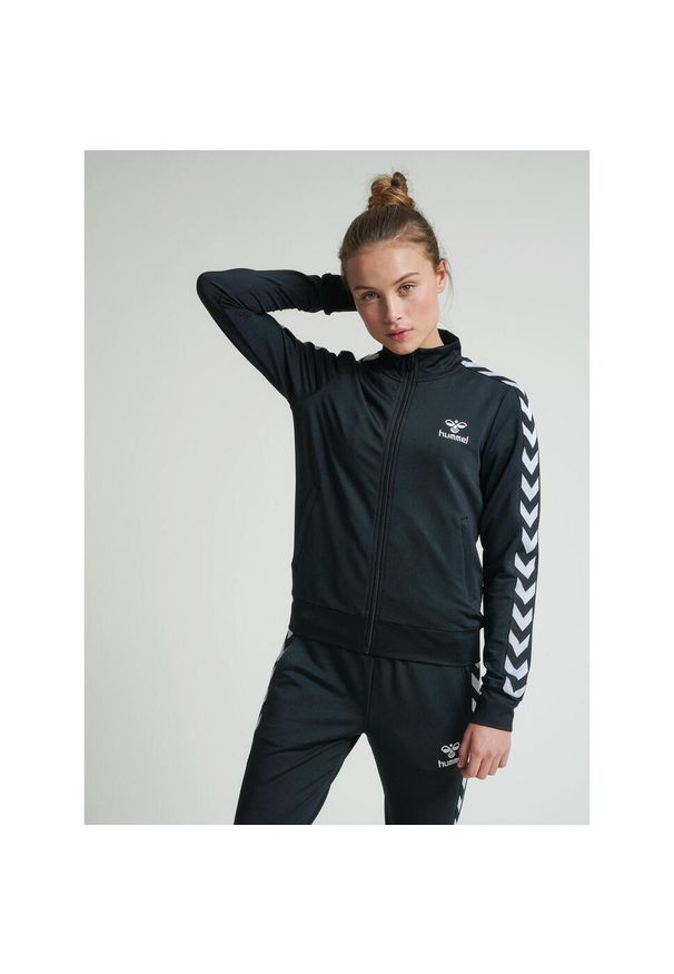 Hummel - HUMMEL czarna bluza damska sportowa rozpinana hmlNELLY 2.0 ZIP. Kolor: czarny. Sport: fitness, piłka ręczna