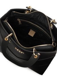 Kazar - Czarna minimalistyczna torebka ze skóry. Kolor: czarny. Wzór: aplikacja. Materiał: skórzane. Styl: elegancki, biznesowy. Rodzaj torebki: do ręki #2