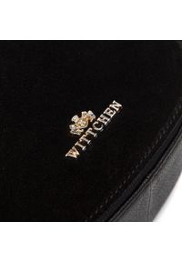 Wittchen - Damska torebka saddle bag z dwóch rodzajów skór. Kolor: czarny. Wzór: haft. Dodatki: z haftem. Materiał: skórzane. Styl: casual, elegancki #4