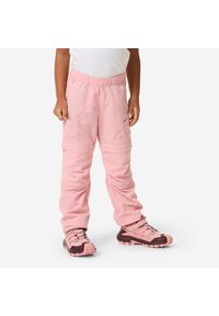 quechua - Spodnie turystyczne dla dzieci Quechua MH500 2w1. Kolor: różowy. Materiał: poliester, poliamid, materiał. Sport: turystyka piesza #1
