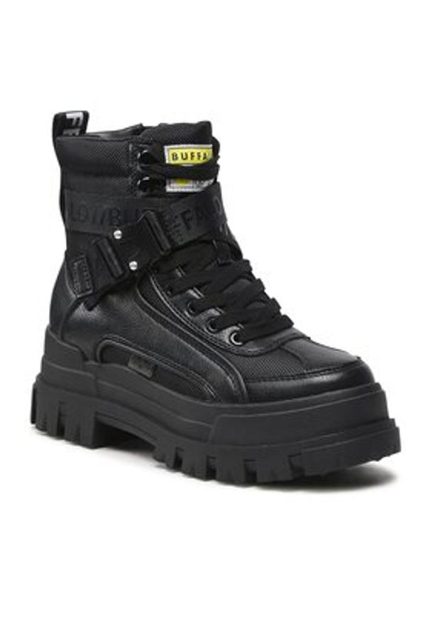 Buffalo Botki Aspha Com1 1622077 Czarny. Kolor: czarny. Materiał: skóra