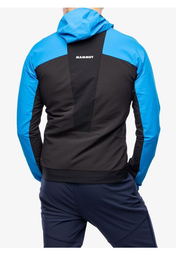 Kurtka softshell męska Mammut Aenergy SO Hybrid Hooded Jacket. Kolor: niebieski. Materiał: softshell