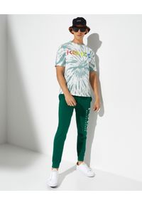 Ralph Lauren - RALPH LAUREN - Zielone spodnie dresowe Jogger. Kolor: zielony. Materiał: dresówka. Wzór: napisy, haft