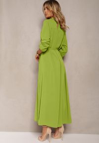 Renee - Zielona Casualowa Sukienka Koszulowa na Guziki z Kieszeniami Jezebel. Okazja: na co dzień. Kolor: zielony. Materiał: tkanina. Typ sukienki: koszulowe. Styl: casual #5