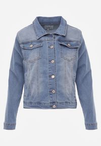 Renee - Jasnoniebieska Klasyczna Kurtka Jeansowa z Guzikami Ivonelle. Okazja: na randkę. Kolor: niebieski. Materiał: jeans. Styl: klasyczny #8