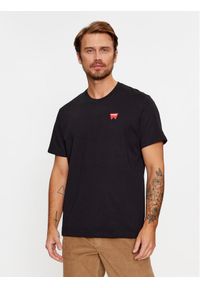 Wrangler T-Shirt Sign Off 112341125 Czarny Regular Fit. Kolor: czarny. Materiał: bawełna #1