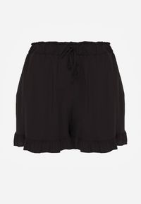 Renee - Czarne Szorty Agathima. Okazja: na co dzień. Kolor: czarny. Materiał: materiał, wiskoza. Długość: krótkie. Wzór: aplikacja, nadruk, gładki. Styl: casual, elegancki #8