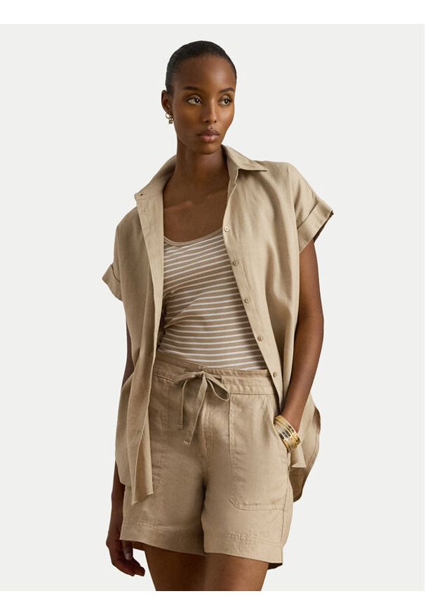 Lauren Ralph Lauren - LAUREN RALPH LAUREN Koszula 200699152052 Beżowy Relaxed Fit. Kolor: beżowy. Materiał: len