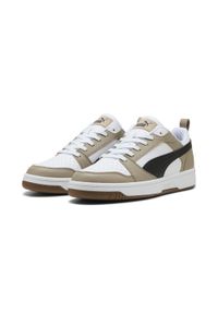 Puma - Sneakersy Rebound V6 Low PUMA White Black Ice Coffee Beige. Kolor: czarny, biały, wielokolorowy, beżowy. Sport: koszykówka