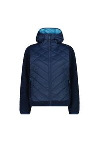 Kurtka puchowa damska z odpinanym kapturem CMP. Kolor: niebieski. Materiał: puch. Sport: turystyka piesza #1
