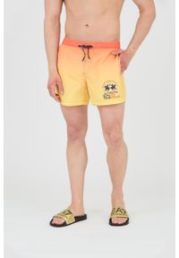 La Martina - LA MARTINA Spodenki kąpielowe męskie żółte, Rozmiar XL. Kolor: żółty. Materiał: poliester. Wzór: gradientowy #1