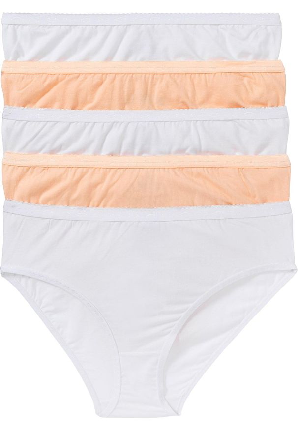 bonprix - Figi maxi (5 par). Kolor: biały