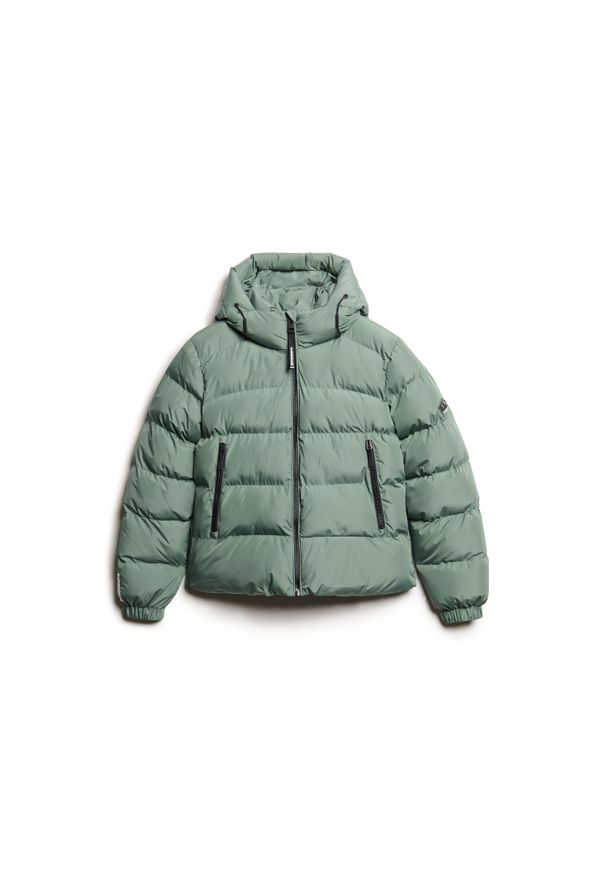 Damska kurtka puchowa Superdry Hooded Sports. Kolor: zielony. Materiał: puch