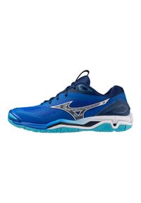 Buty halowe Mizuno Wave Stealth 6. Kolor: wielokolorowy, niebieski, biały. Model: Mizuno Wave. Sport: piłka ręczna #1