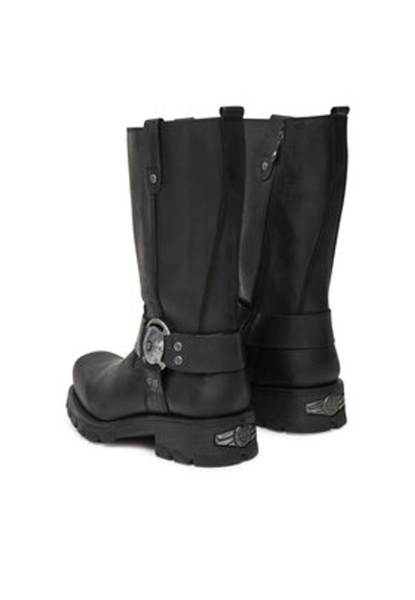 NEW ROCK Kozaki M-7610-S1 Czarny. Kolor: czarny. Materiał: skóra. Styl: rockowy