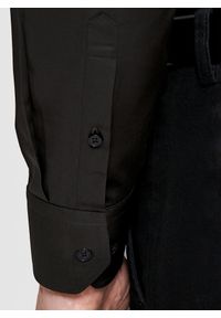 Pako Lorente - PAKO LORENTE – Czarna koszula męska z wełną. Typ kołnierza: kołnierzyk klasyczny. Kolor: czarny, brązowy. Materiał: wełna. Długość rękawa: długi rękaw. Długość: długie #8