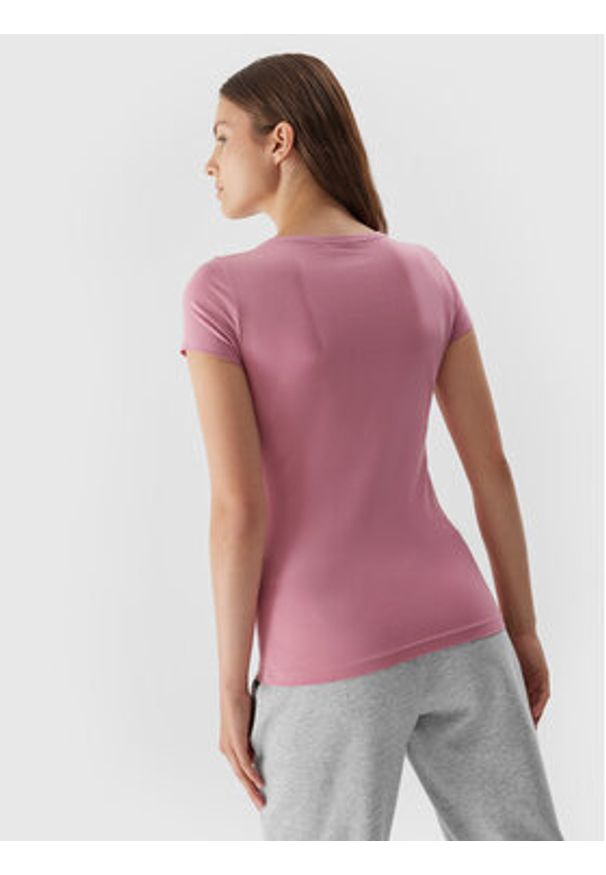 4f - 4F T-Shirt 4FAW23TTSHF0906 Różowy Slim Fit. Kolor: różowy. Materiał: bawełna