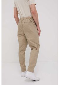 Only & Sons spodnie męskie kolor beżowy proste. Okazja: na co dzień. Kolor: beżowy. Materiał: bawełna, materiał. Wzór: gładki. Styl: casual