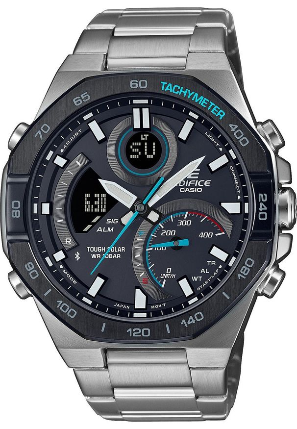 Zegarek sportowy EDIFICE Casio Edifice ECB-950DB-1AEF BLUETOOTH100m srebrny. Kolor: srebrny. Styl: sportowy