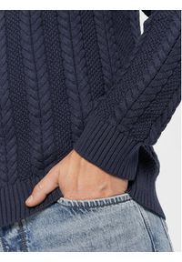 Tommy Jeans Sweter Cable DM0DM15059 Granatowy Regular Fit. Kolor: niebieski. Materiał: bawełna