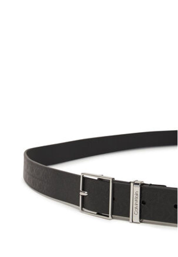 Calvin Klein Pasek Damski Branded Loop Square Belt 2.5_Mn K60K613244 Czarny. Kolor: czarny. Materiał: skóra