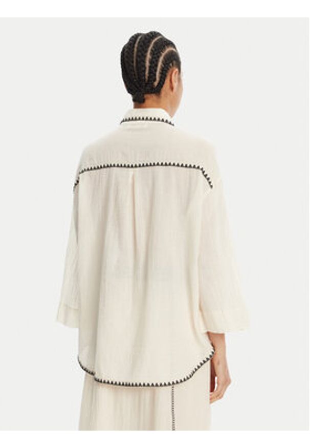 Devotion Twins - Devotion TWINS Koszula Gaia 025.001G Écru Regular Fit. Kolor: kremowy. Materiał: bawełna