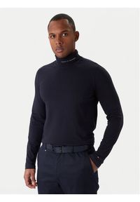 TOMMY HILFIGER - Tommy Hilfiger Golf Logo MW0MW28787 Granatowy Slim Fit. Typ kołnierza: golf. Kolor: niebieski. Materiał: bawełna #1