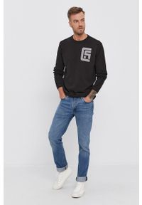 G-Star RAW - G-Star Raw Longsleeve D20376.C814 męski kolor czarny z nadrukiem. Okazja: na co dzień. Kolor: czarny. Długość rękawa: długi rękaw. Wzór: nadruk. Styl: casual #2