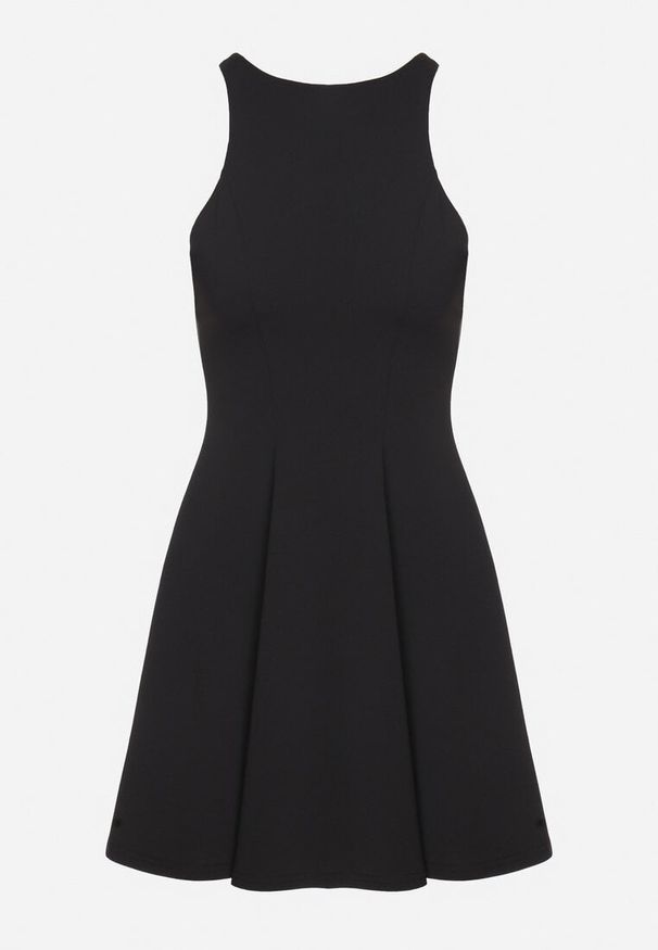 Born2be - Czarna Rozkloszowana Sukienka z Wiskozą Milenissa. Okazja: na co dzień, na imprezę. Kolor: czarny. Materiał: wiskoza. Sezon: lato. Styl: elegancki, casual