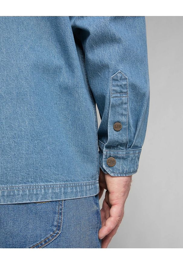 Lee - MĘSKA KOSZULA JEANSOWA LEE WORKWEAR OVERSHIRT GREY BALA L68DMMOJ 112117098. Materiał: jeans