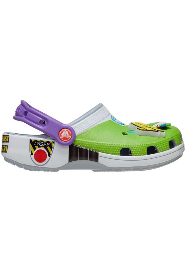 Chodaki dla dzieci Crocs Classic Toy Story Buzz. Kolor: zielony, fioletowy, biały, wielokolorowy. Styl: sportowy