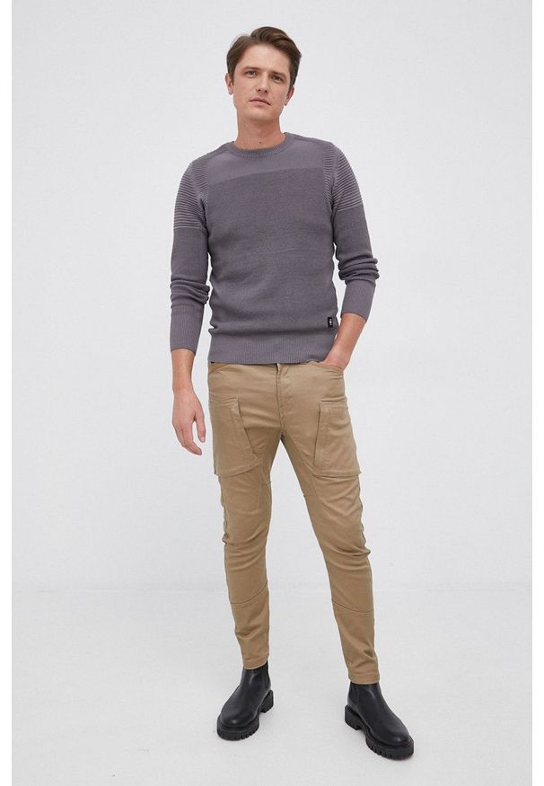 G-Star RAW - G-Star Raw - Spodnie. Kolor: brązowy. Materiał: bawełna, tkanina, poliester